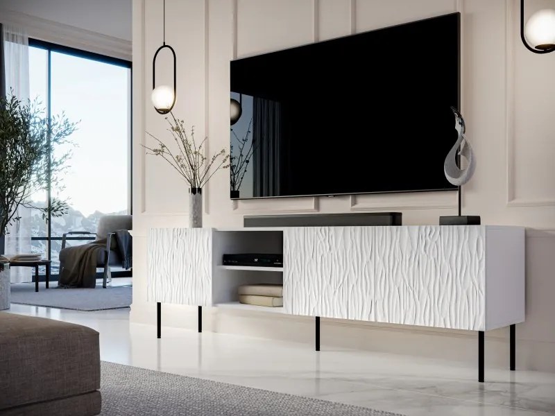 TV stolek Jungle 190 cm bílý/černý