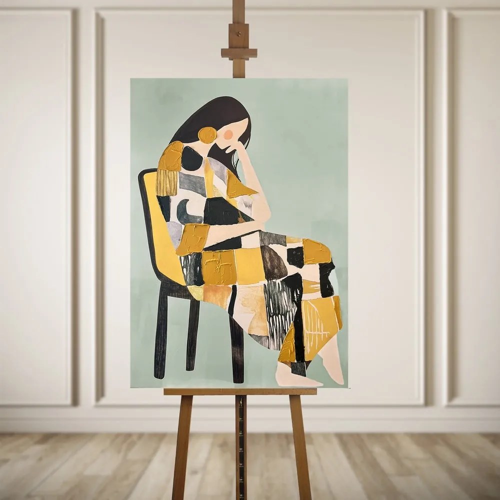 Obraz s ručne maľovanými prvkami 70x100 cm Penelope – Styler