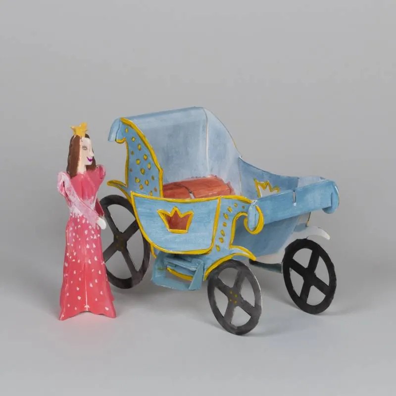 DECOLED A4 colouring book jigsaw puzzle princess and carriage