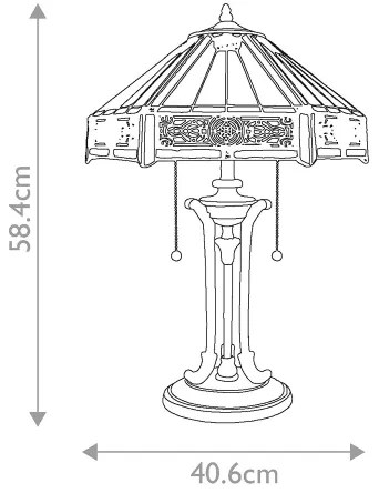 Elstead QZ-INDUS-TL - Stolová lampa INDUS 2xE27/60W/230V jantárové sklo