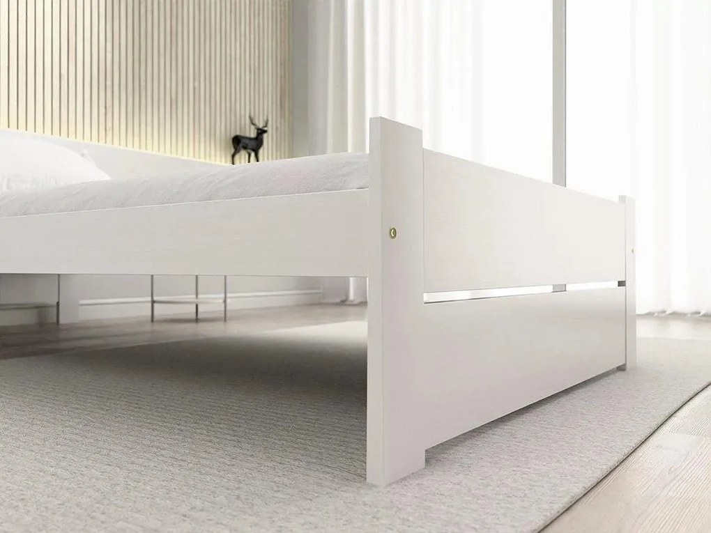Posteľ IKAROS DOUBLE 80 x 200 cm, biela Rošt: S lamelovým roštom, Matrac: Matrac COCO MAXI 20 cm