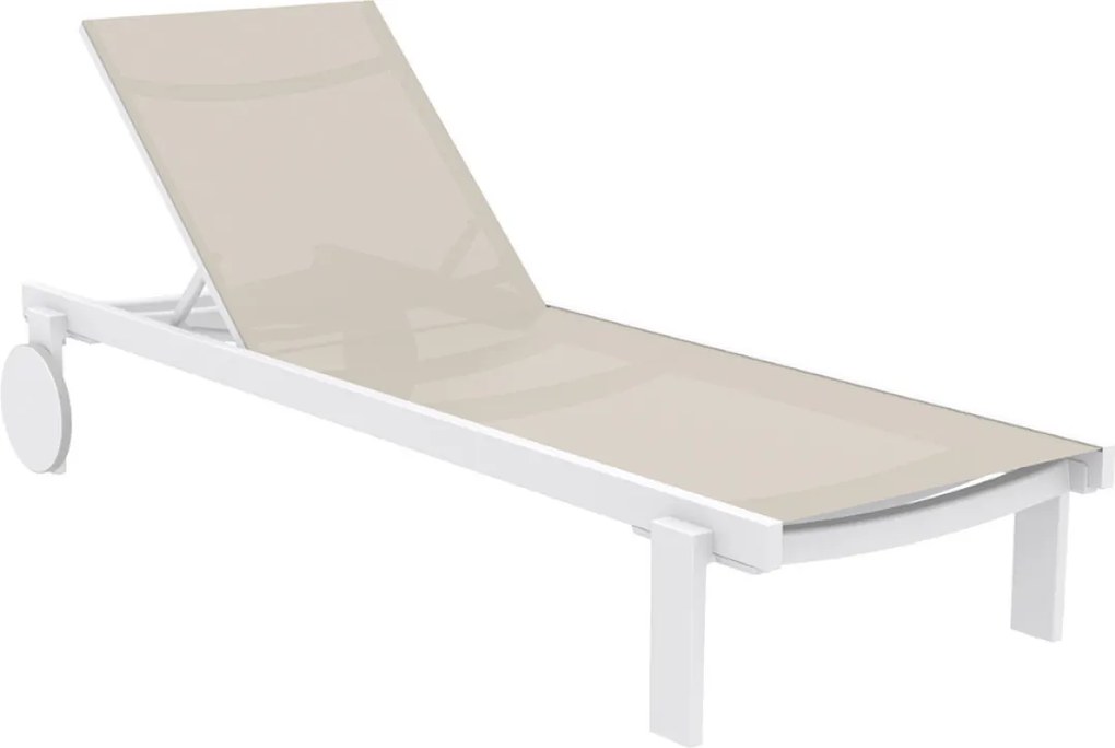 CASABLANCA záhradné lehátko white/taupe