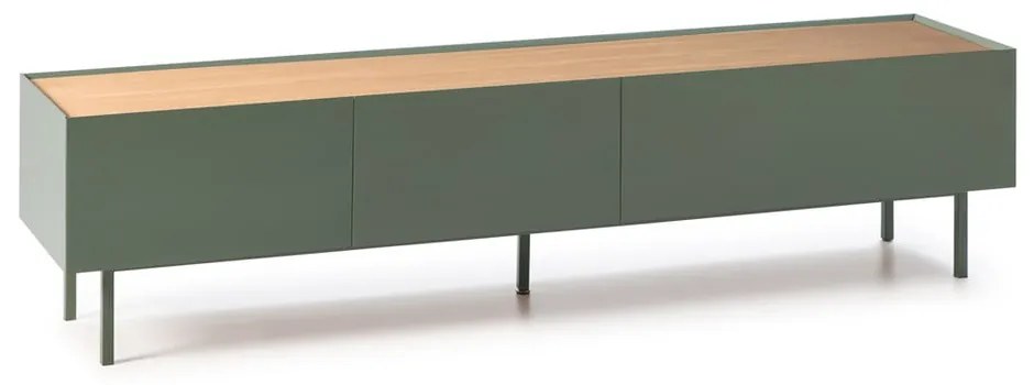 Zelený/v prírodnej farbe TV stolík v dekore duba 180x45 cm Arista – Teulat