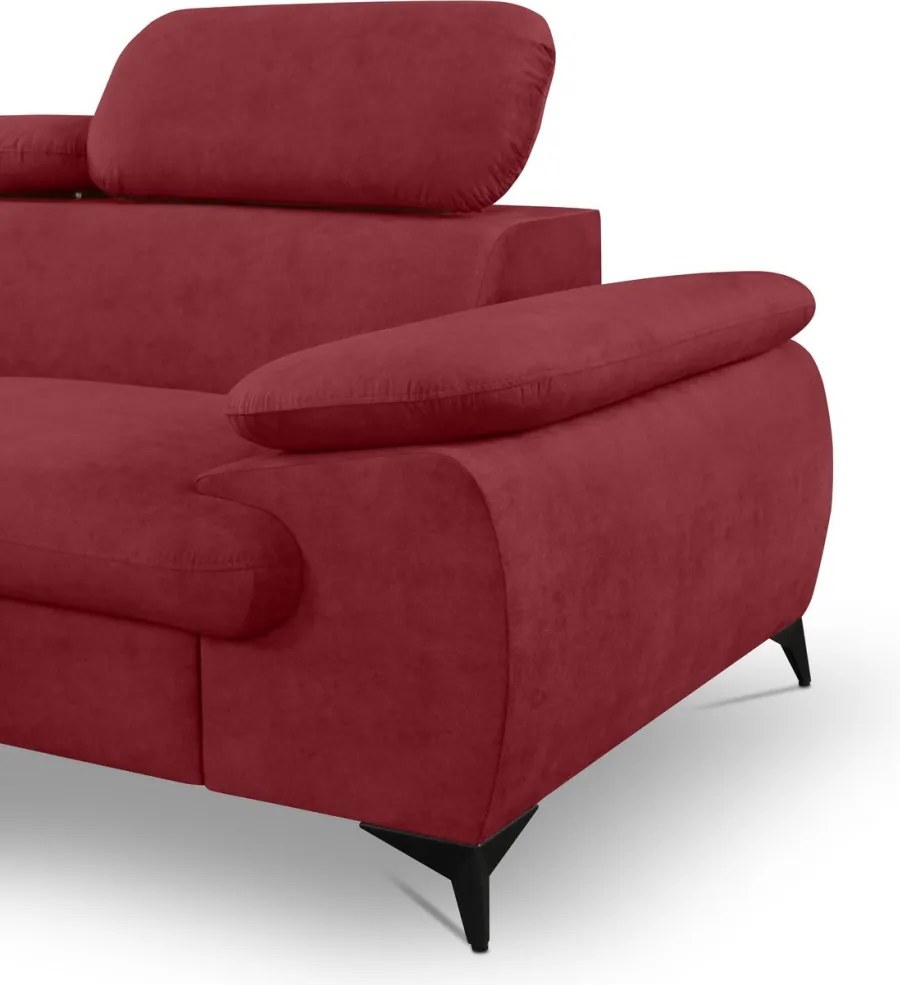 Rohová sedacia súprava Scala, červená látka, ľavý roh
