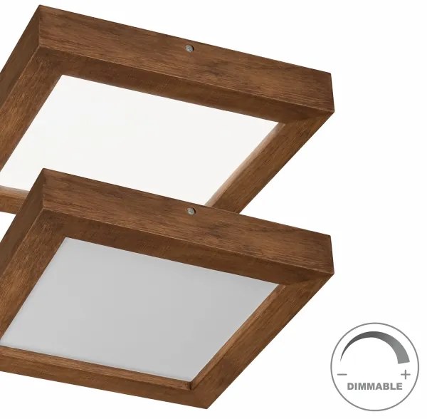 Brilagi-LED Stmievateľné svietidlo WOODY FRAME LED/24W/230V dub 30x30 cm IP44 + DO