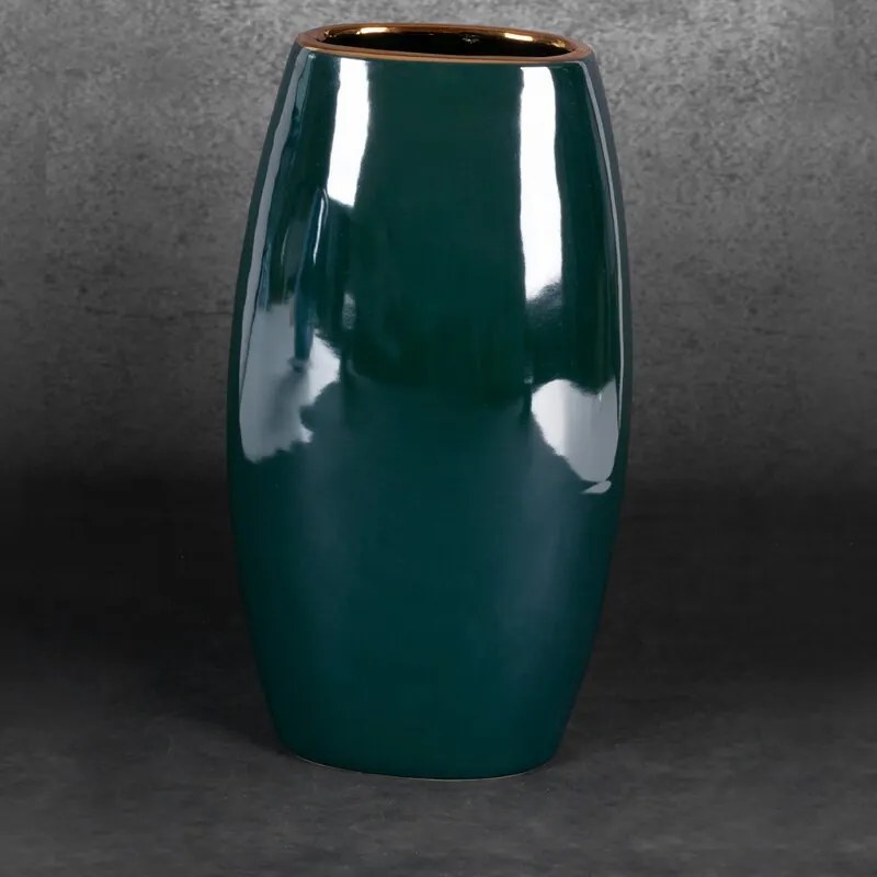 VÁZA AMORA2 19X12X35 CM ZELENÁ