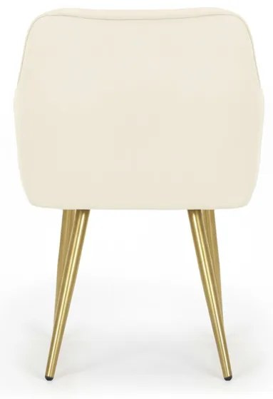 Sada dvoch jedálenských stoličiek FLORENCE zamatové, krémové / zlaté nohy (2 ks)