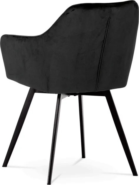 Jedálenská stolička zamatová, čierna DCH-425 BK4