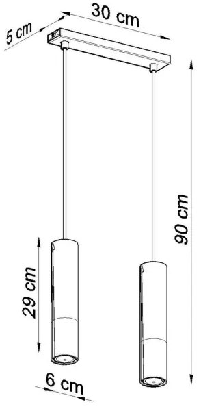 Sollux SL.0941 - Luster na lanku LOOPEZ 2xGU10/10W/230V čierna/chróm