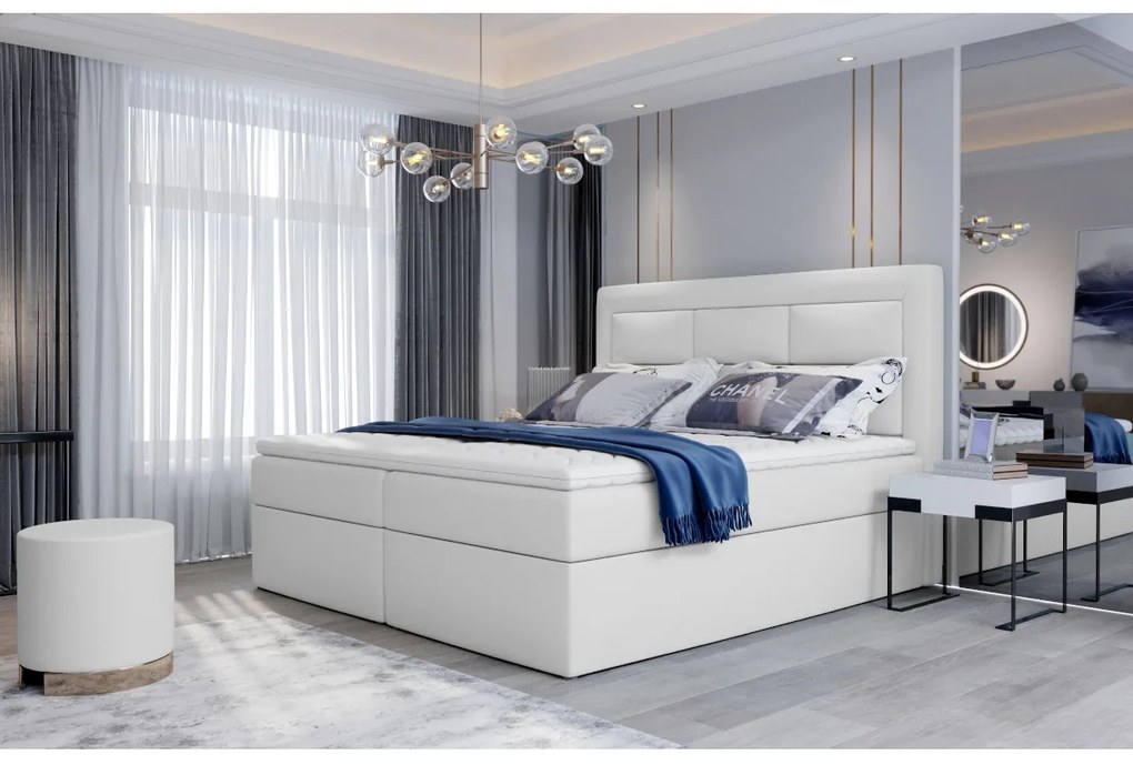 Čalúnená posteľ boxspring SAVOY, 140x200, mat velvet 63