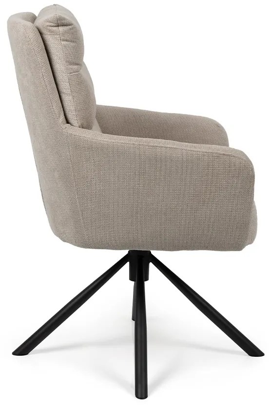 Noela Otočná jedálenská stolička látková ENZO béžová