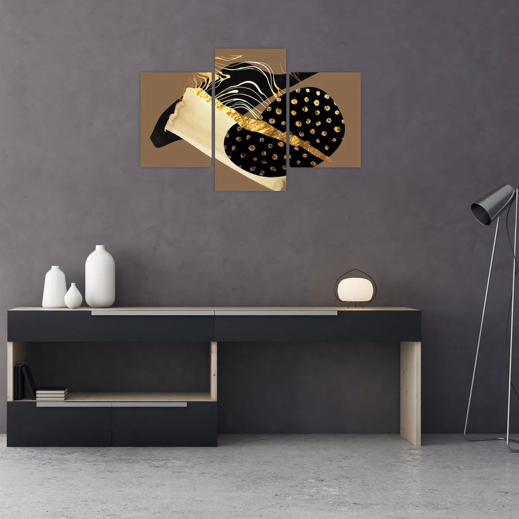 Obraz - Abstrakcia golden brown N⁰1 (90x60 cm)