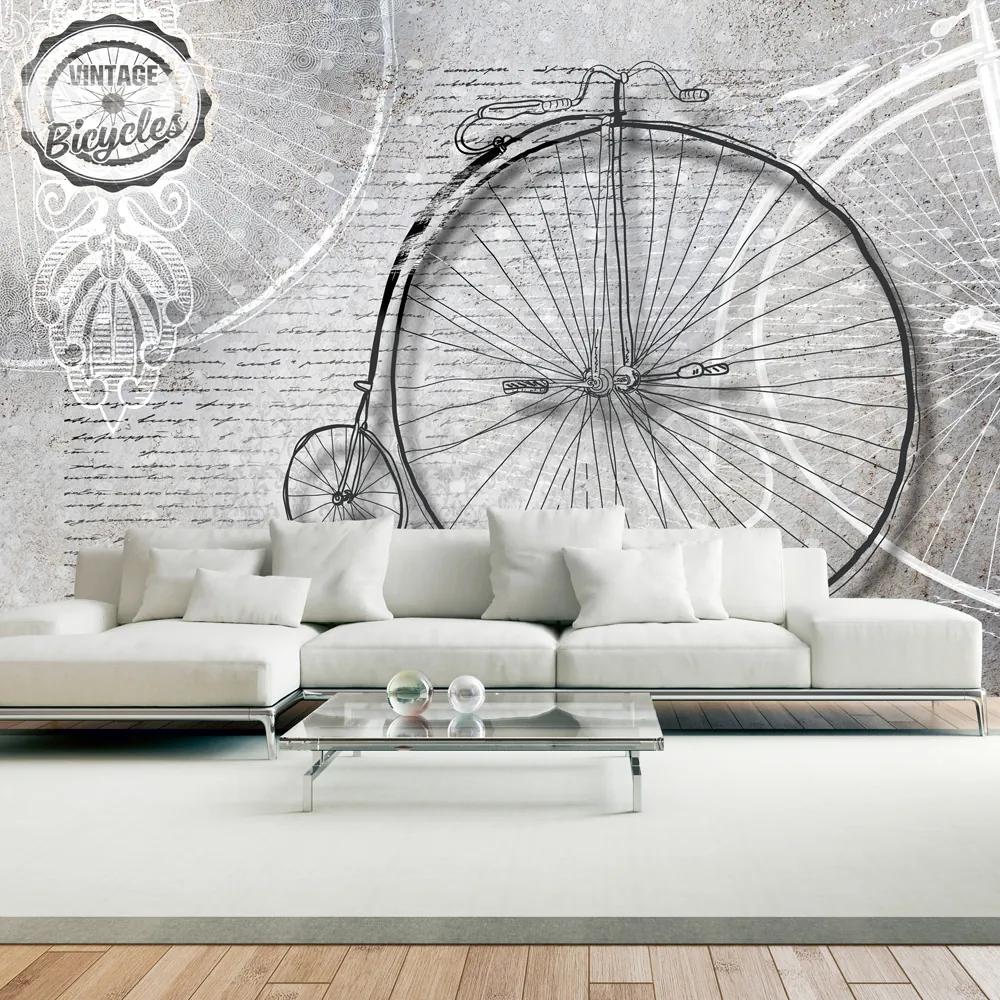 Fototapeta Bimago - Vintage bicycles - black and white + lepidlo zadarmo 400x280 cm