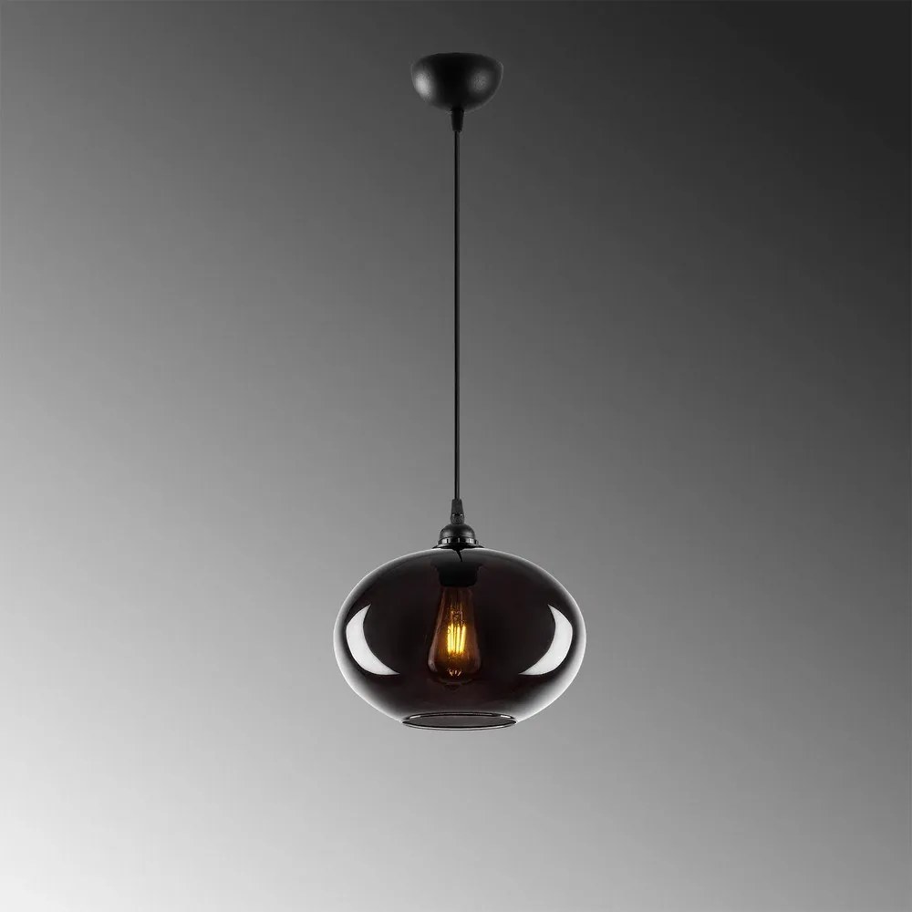 Závesné svietidlo so skleneným tienidlom ø 27 cm Smoked – Opviq lights