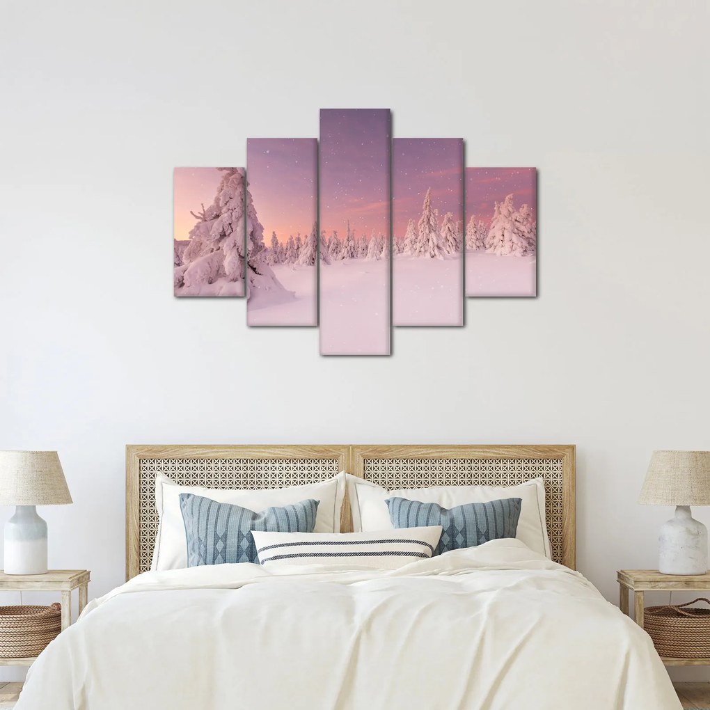 Obraz - Stromy pod snehovou prikrývkou (150x105 cm)