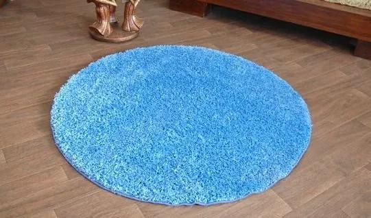 MAXMAX Okrúhly koberec SHAGGY BLUE