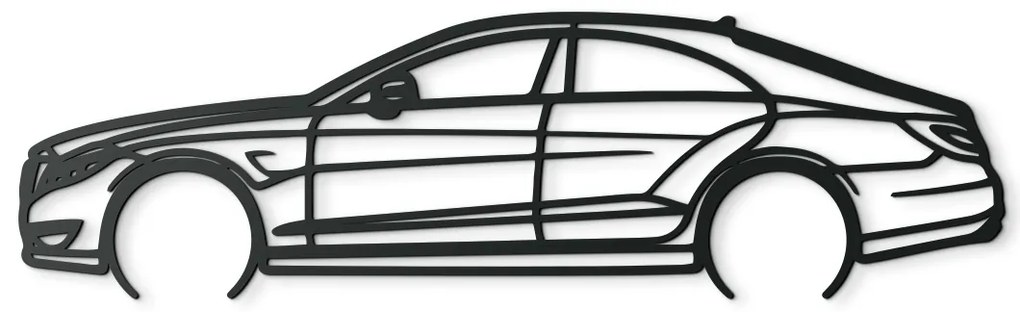 drevko Drevená nálepka na stenu Mercedes CLS63 AMG Rozmer obrazu: 25 x 86 cm, Farba dekorácie: Čierna