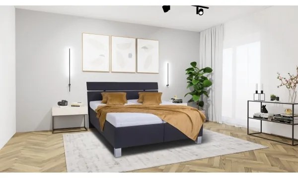 Čalúnená posteľ s úložným priestorom bez matraca ALIS 180x200 cm antracit
