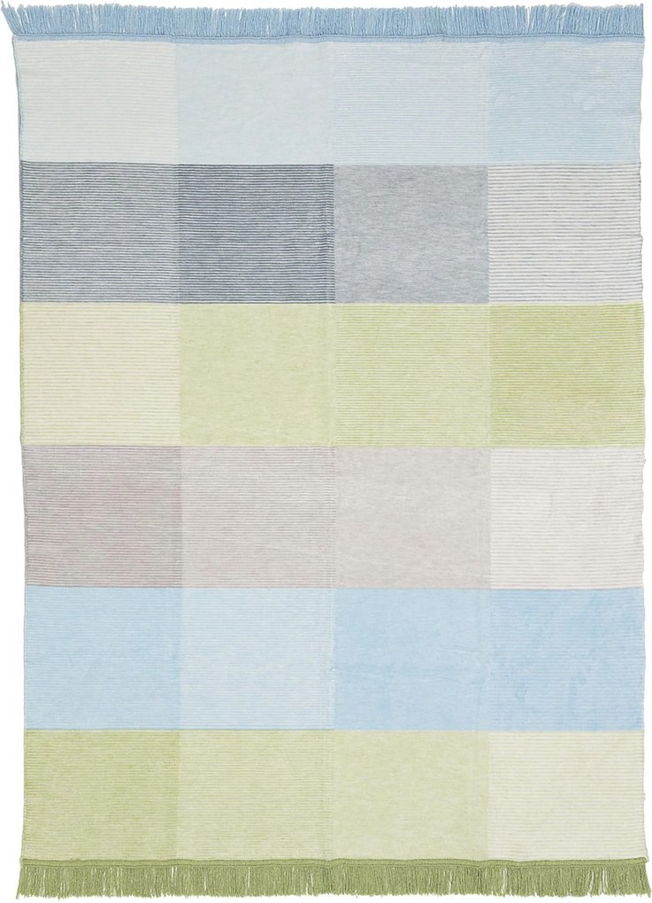 Deka Cotton Cloud 150x200 cm pastelovo modrá so zelenou