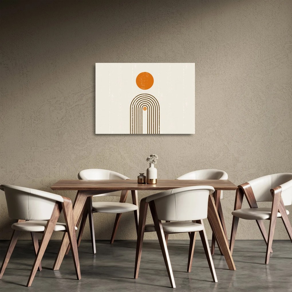 Sklenený obraz - Hnedé oblúky (70x50 cm)