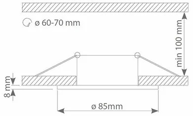 Podhľadové svietidlo Round, 1x biele kovové tienidlo, w