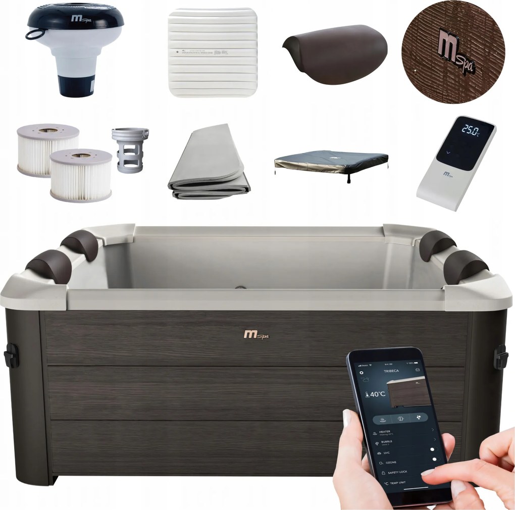 Spa Bazen S Hydromasážou Tribeca Pevné Panelové Záhradné Wifi 6os