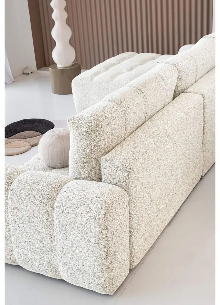 Krémová rozkladacia modulárna rohová pohovka s úložným priestorom (ľavý roh) Lulu – Miuform