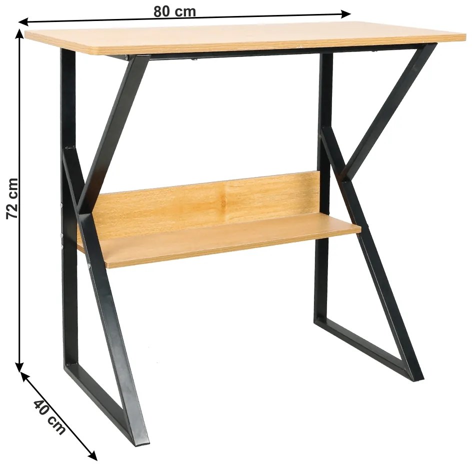 Písací stôl Tarcal 80 - buk / čierna