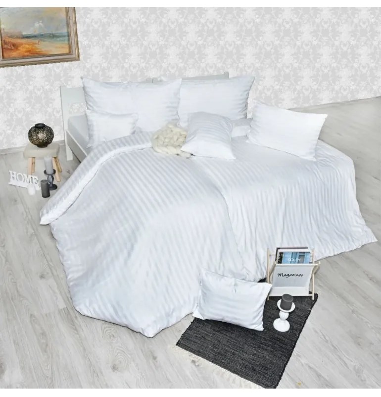 Obliečky damaškové biele EMI, Francúzsky set1 200x220 + 2x (70x90)