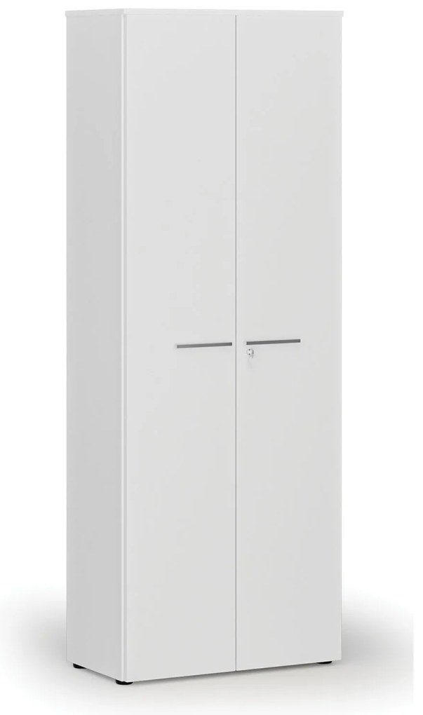 Kancelárska skriňa s dverami PRIMO WHITE, 800 x 420 x 2128 mm, biela