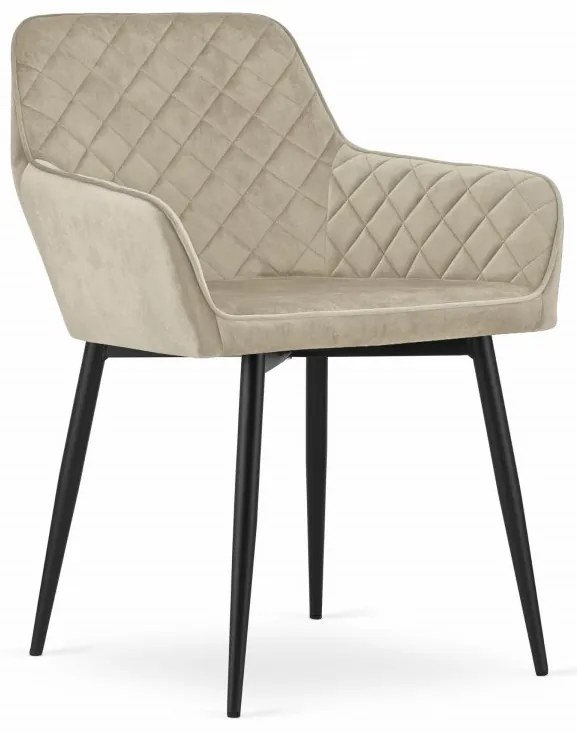 Stolička NOLA - béžový zamat / čierne nohy
