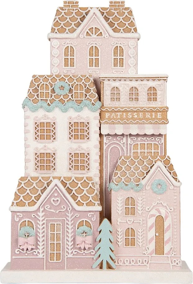Gingerbread house hnědý plastový – 26×10×40 cm