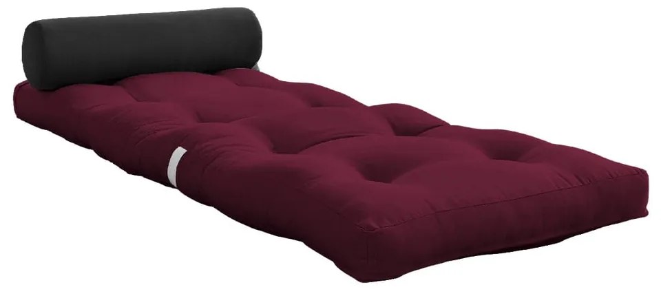 Vínovočervený futónový matrac 70x200 cm Wrap Bordeaux/Dark Grey – Karup Design