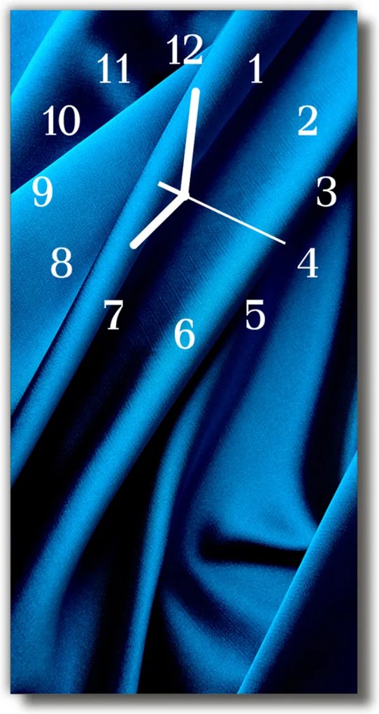 Sklenené hodiny vertikálne  modré plátno