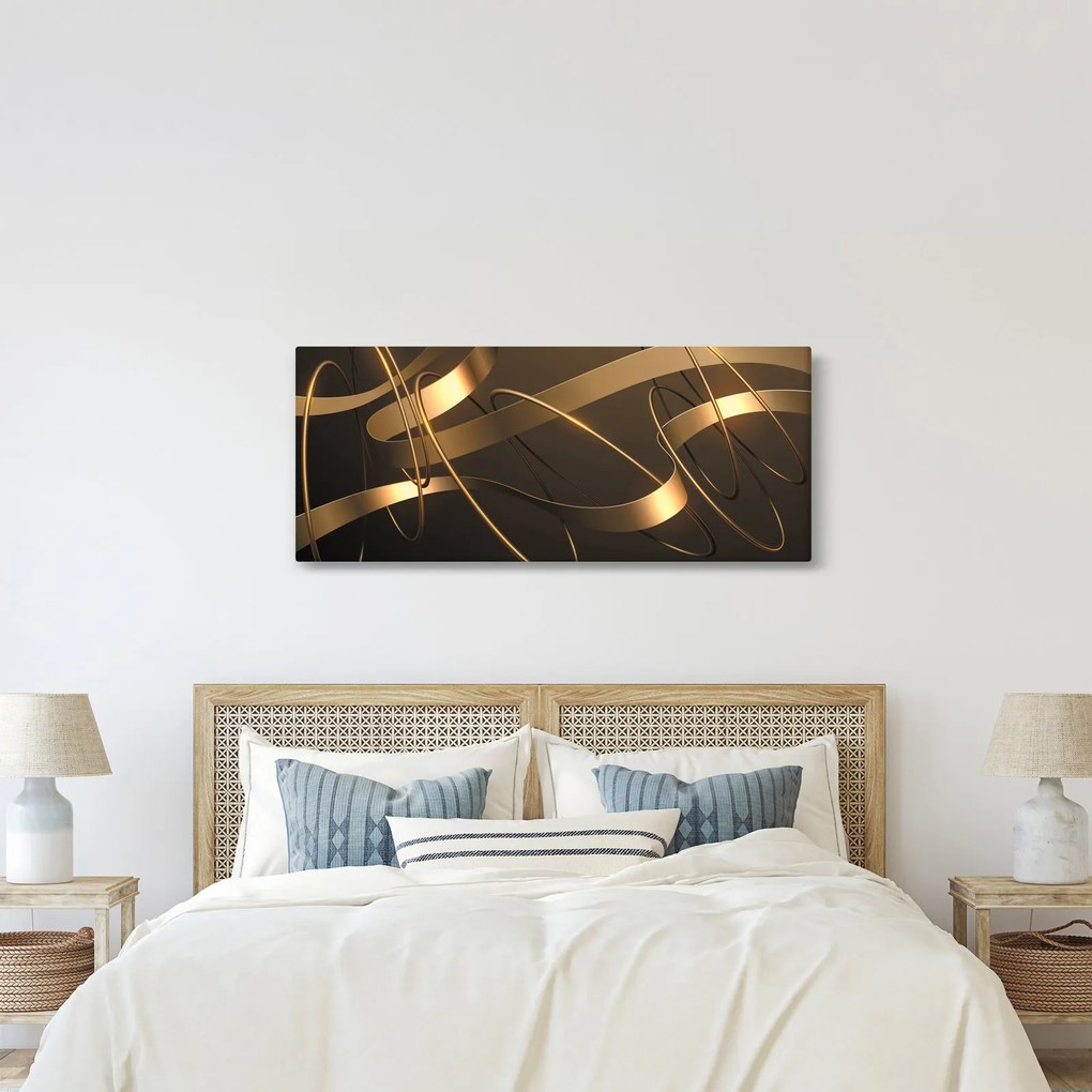 Obraz - Bronzové stuhy (120x50 cm)