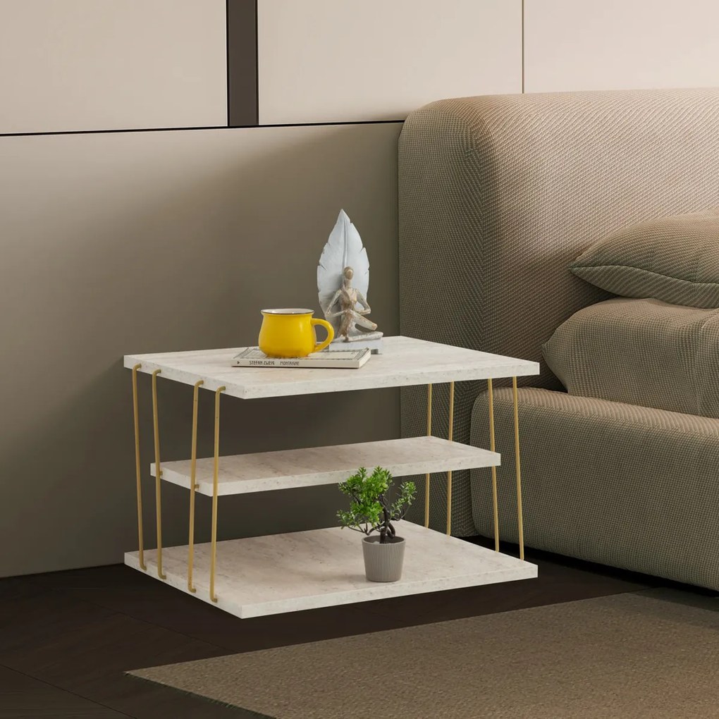 Konferenčný stolík Lifon Gold Travertine