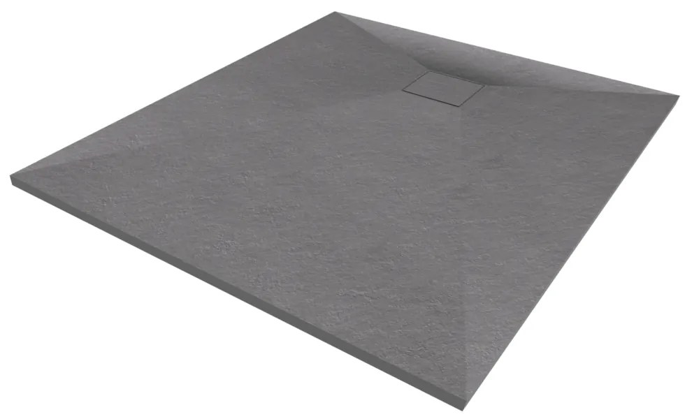 Erga Oldaf, SMC obdĺžniková sprchová vanička 100 x 80 cm, šedá matná, ERG-GMA-OL-80100G