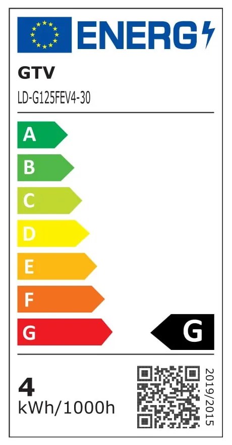 Teplá biela filamentová žiarovka E27, 4 W – GTV