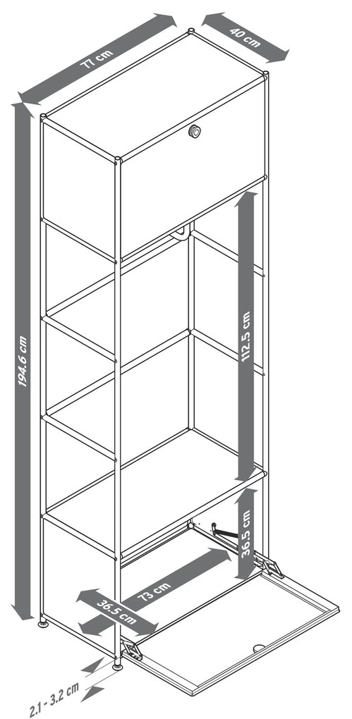 Kovový vešiak »CN3«, biely