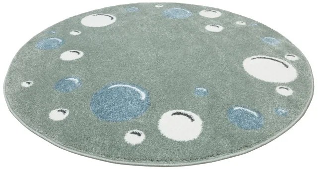 Koberec LIMA M041A zelený / krémový kruh