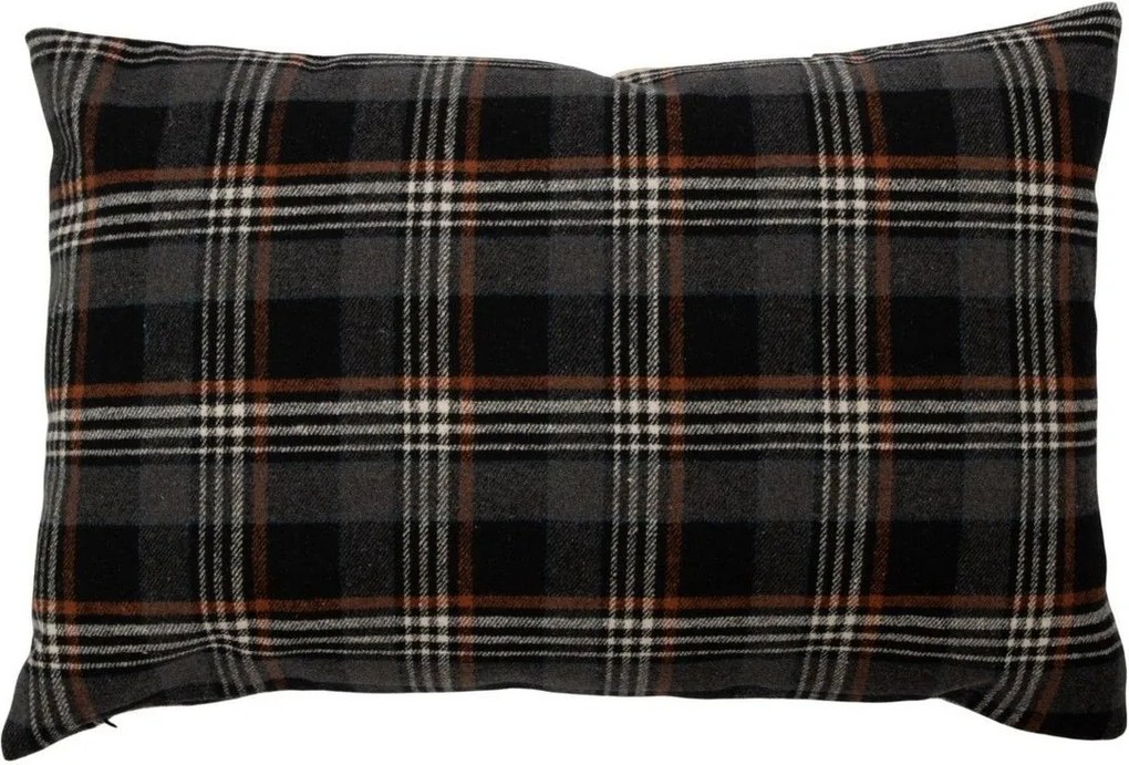 Béžovo-hnedý vankúš s motívom jeleňa a kockovaným vzorom Check Deer – 40*60*6 cm