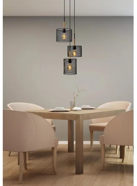 Lucide 45459/03/30 - Luster na lanku BASKETT 3xE27/40W/230V