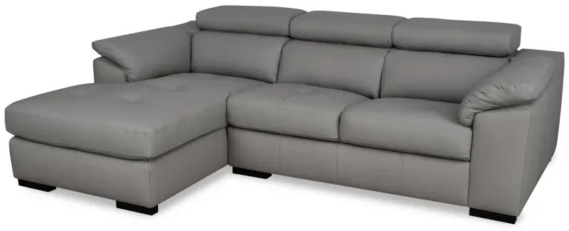 Kožená rohová sedacia súprava LOREN II, Ľavá, biela (madras - 122 white)