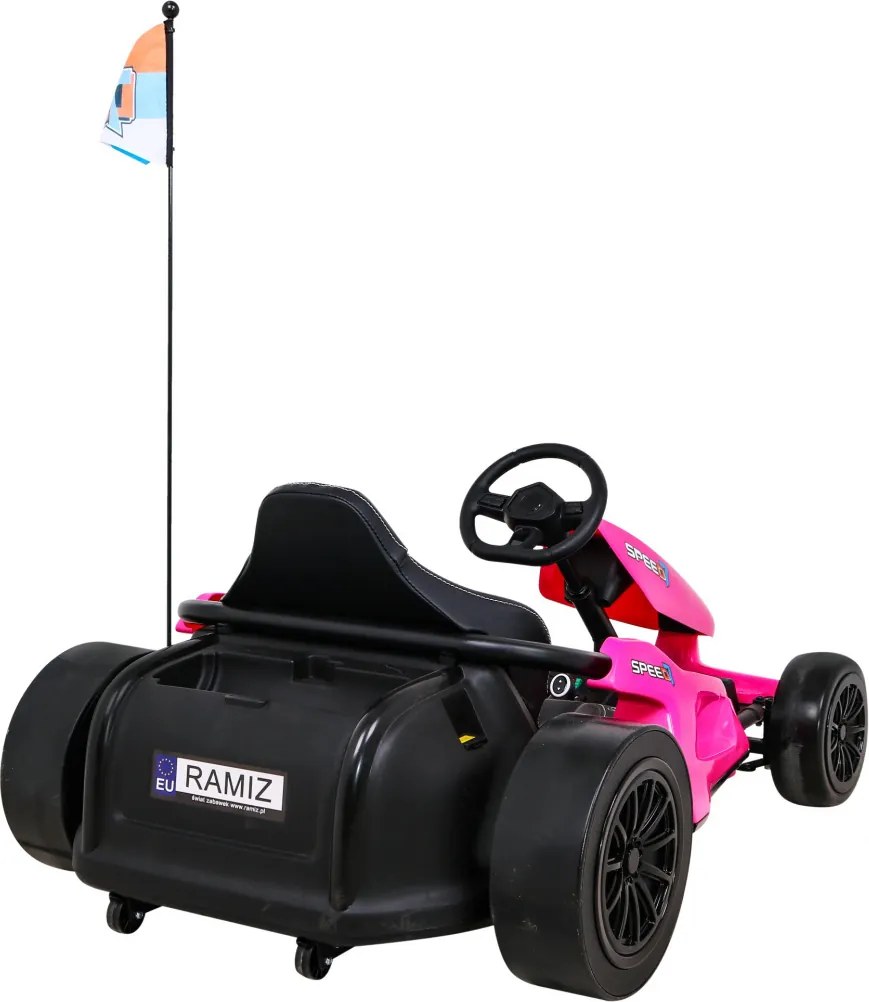 Ramiz Speed 7 Drift King motokára na batérie pre deti Ružová + funkcia Drift + športové sedadlo + 2 rýchlosti + EVA