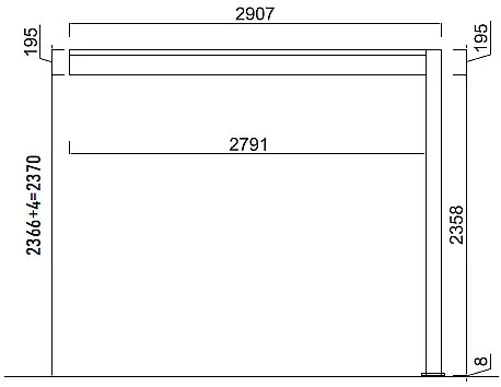 Záhradná hliníková pergola do steny 4x3 m (antracit)