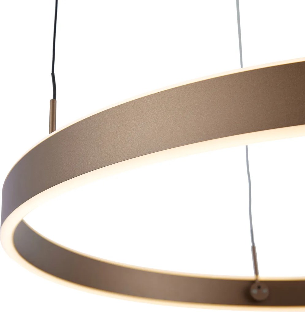 Dizajnová závesná lampa tmavobronzová 3-stupňovo stmievateľná Easylift - Titmus