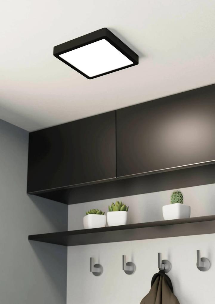 EGLO LED stropné osvetlenie do kúpeľne FUEVA 5, 17W, teplá biela, 21x21cm, hranaté, čierne