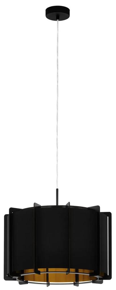 EGLO Závesný luster v modernom štýle PINETA, čierny, 110x43cm