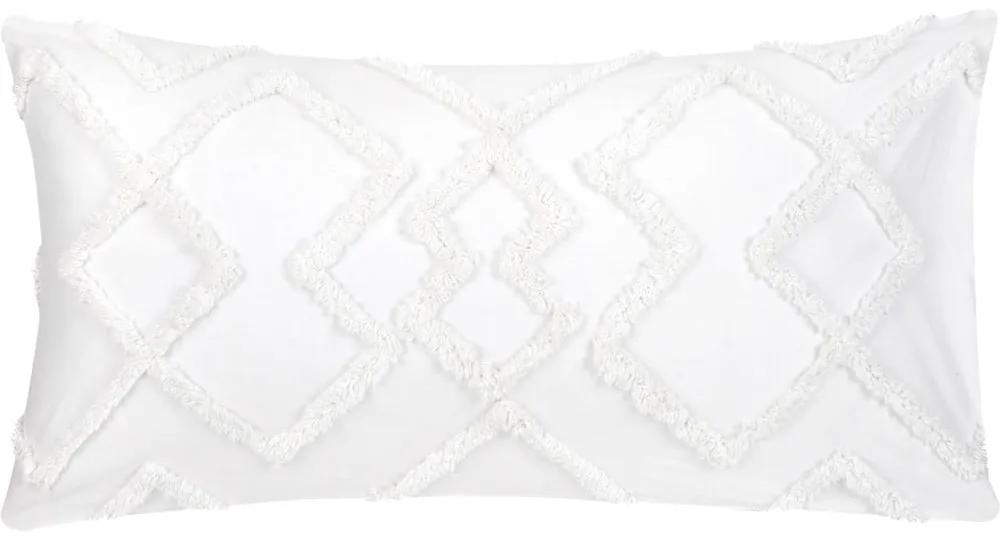 Súprava 2 bielych dekoratívnych obliečok na vankúš z bavlneného perkálu Westwing Collection Faith, 40 x 80 cm