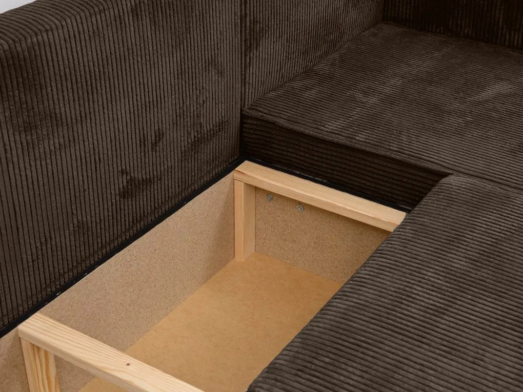 Tmavohnedá sedacia súprava do U SMART COSARO 295x140 cm